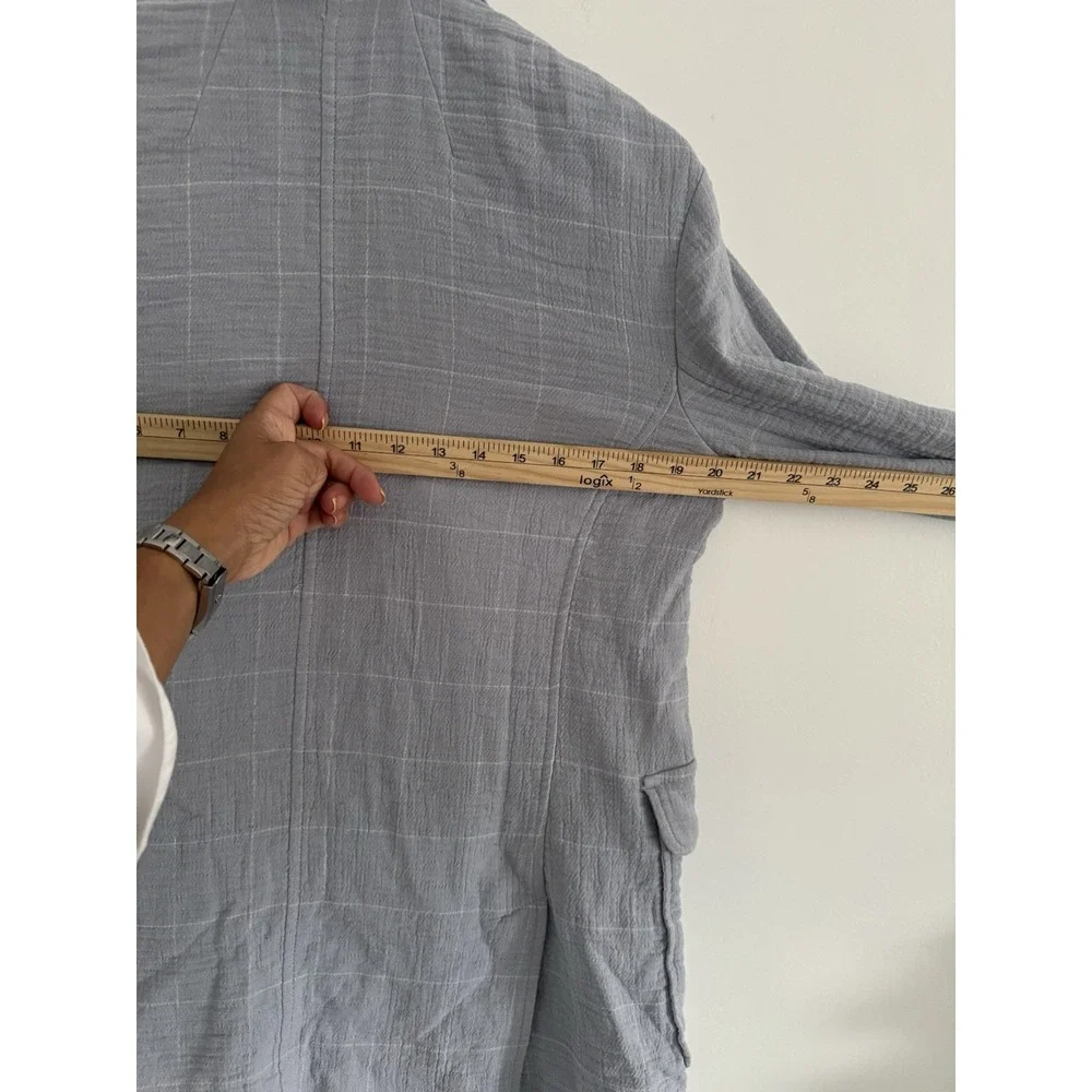 Madewell Blazer Cotton-Linen Relaxed Larsen Blazer in Windowpane size XS oversiz